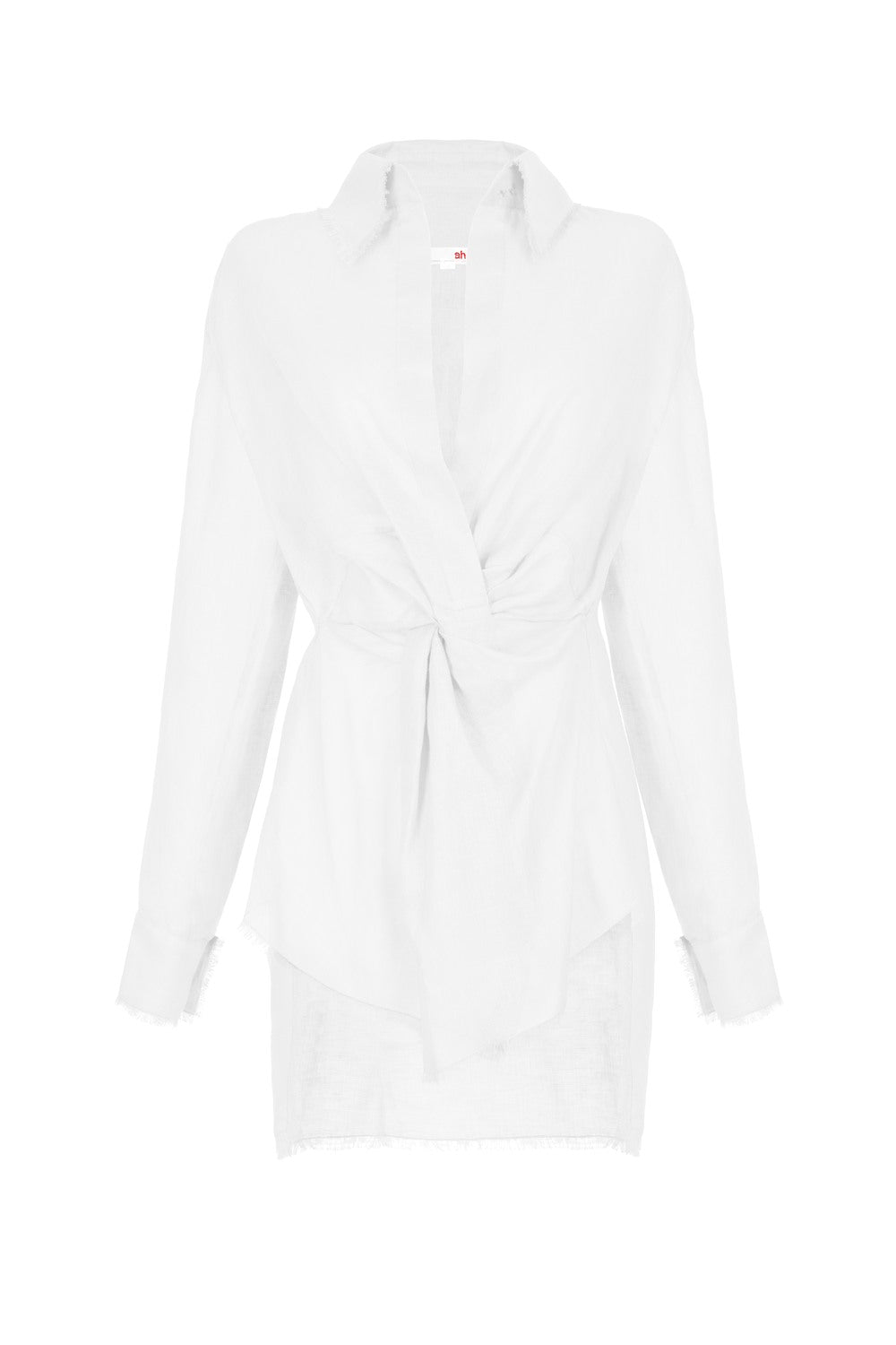 Front Knotted White Linen Dress | Atelier Handmade ATELIER HANDMADE Front Knotted White Linen Dress | Atelier Handmade ATELIER HANDMADE