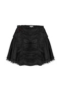 Layered raffled mini skirt