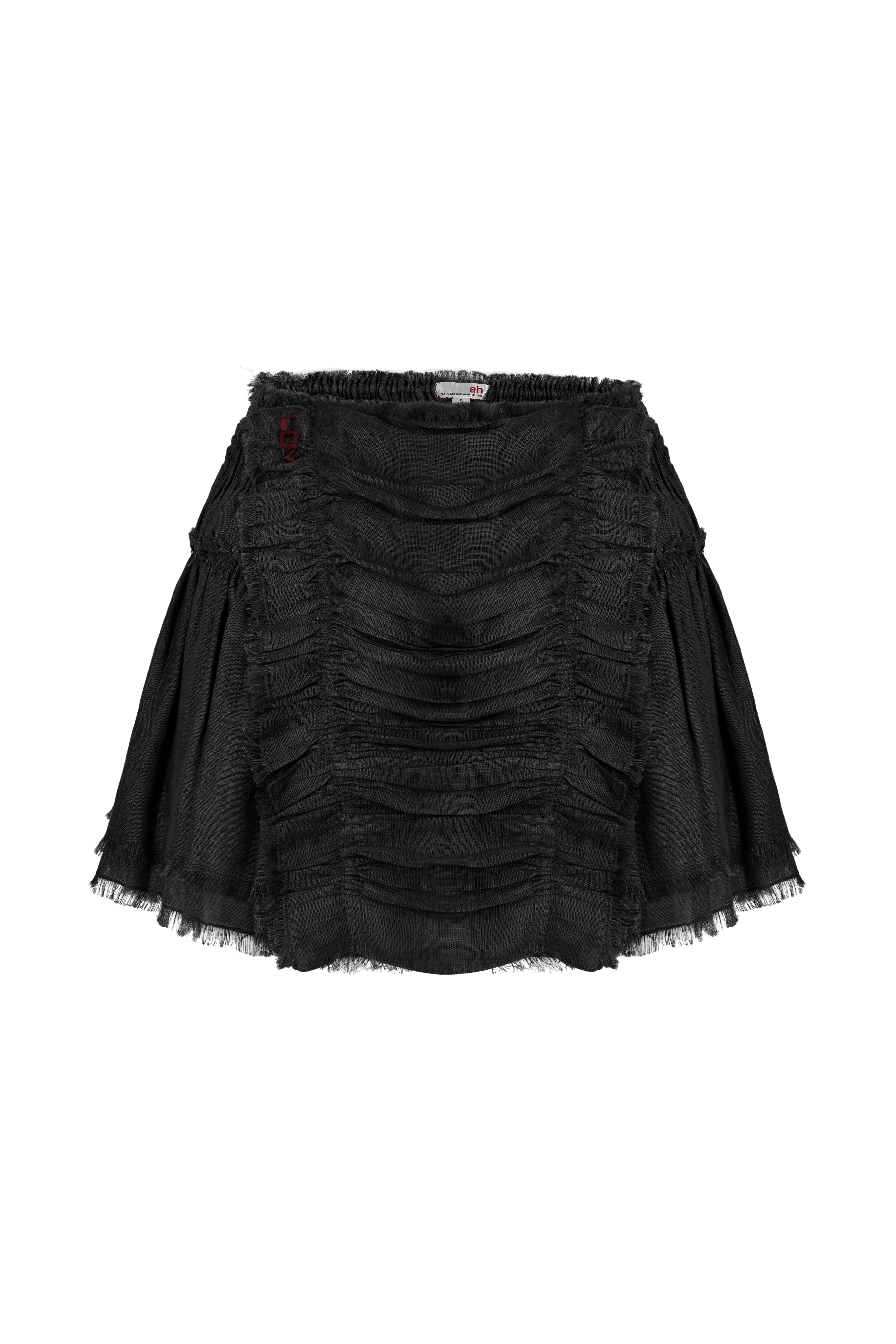 Layered raffled mini skirt