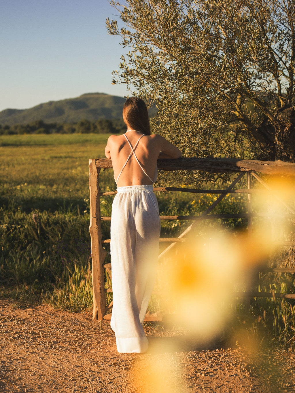 Bird embroidered wide leg overall