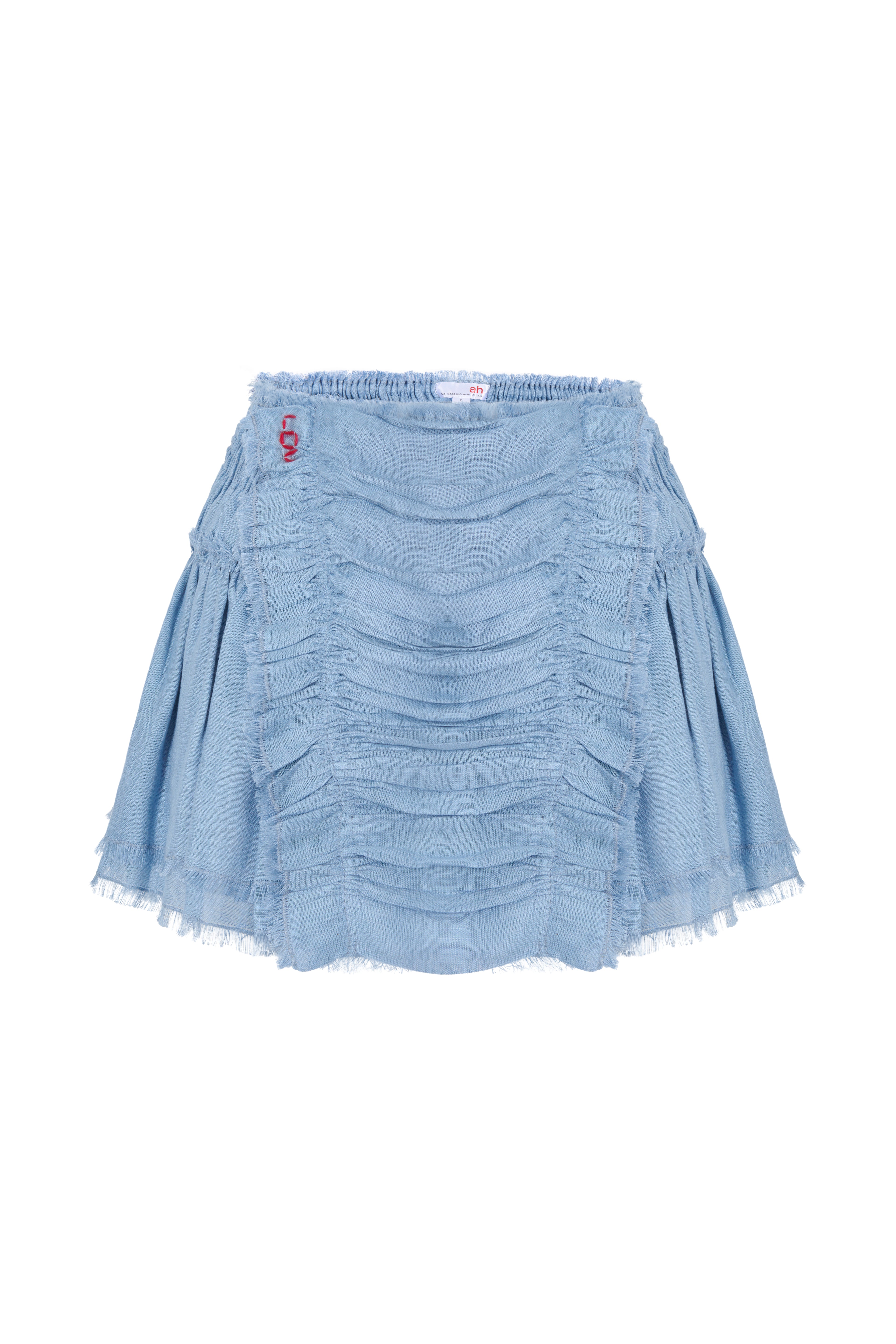 Layered raffled mini skirt