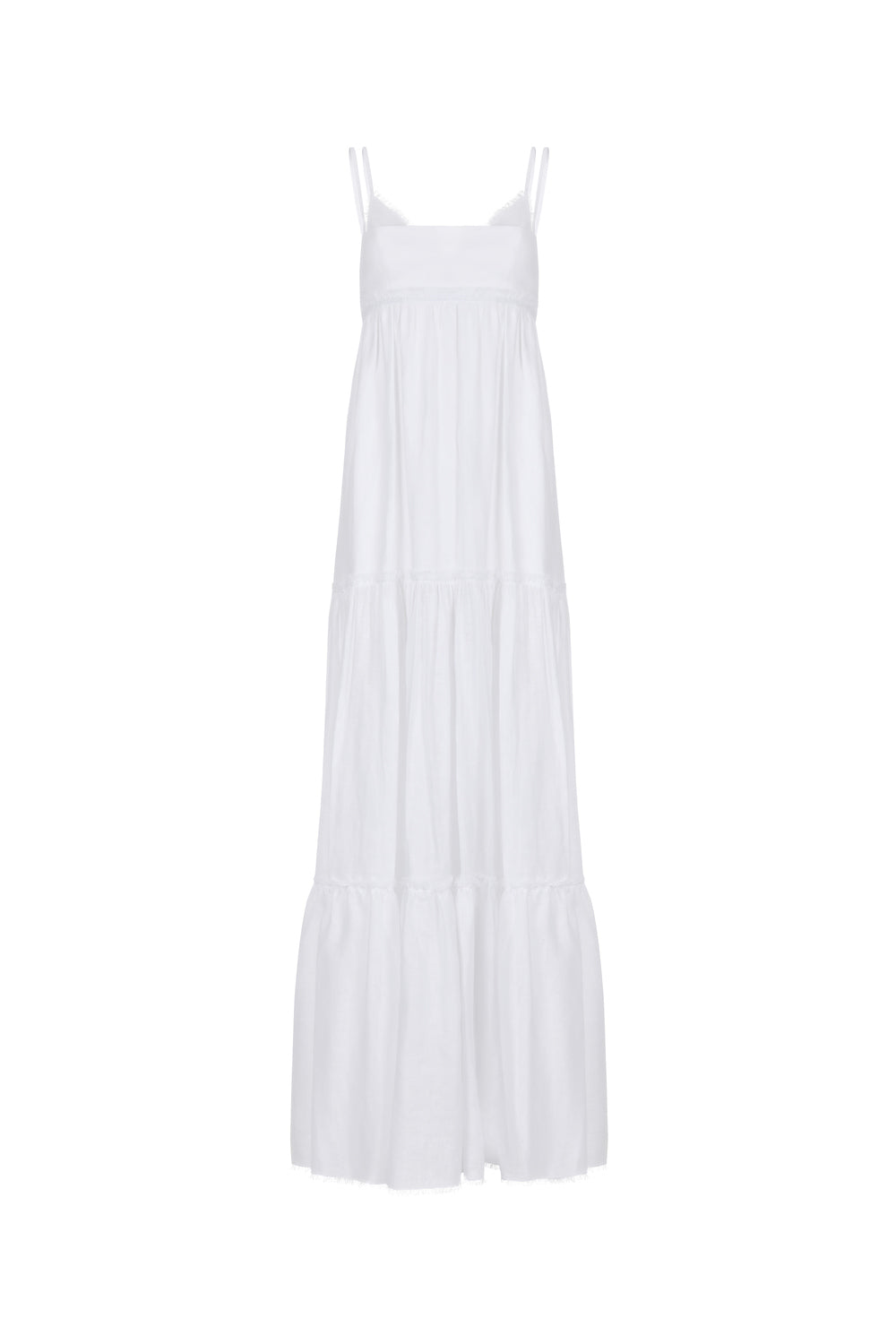 Linen tiered maxi dress