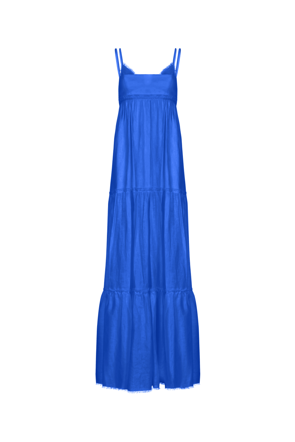 Linen tiered maxi dress