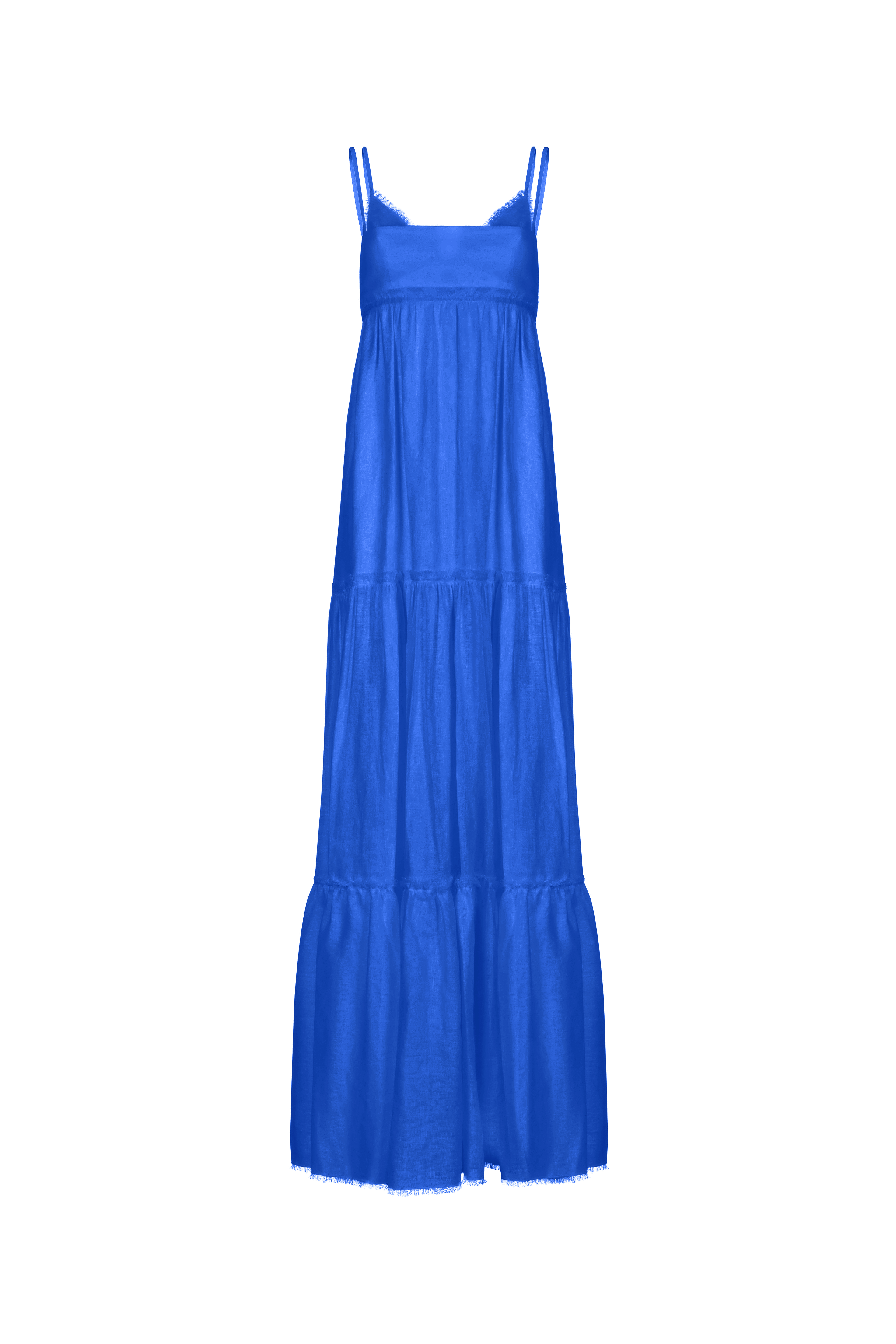 Linen tiered maxi dress