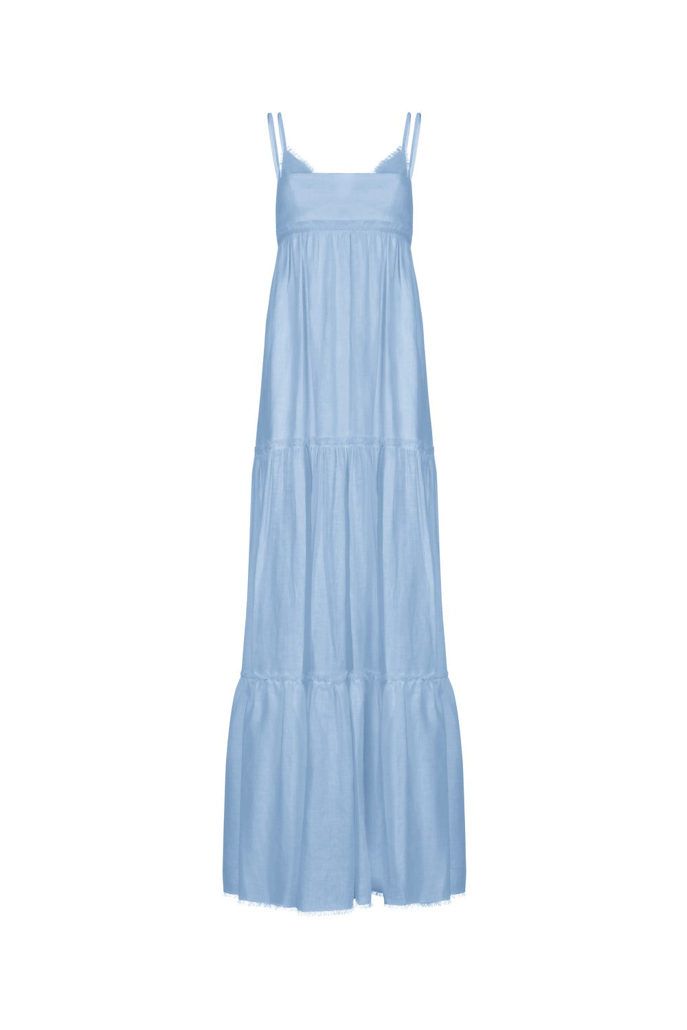 Linen tiered maxi dress