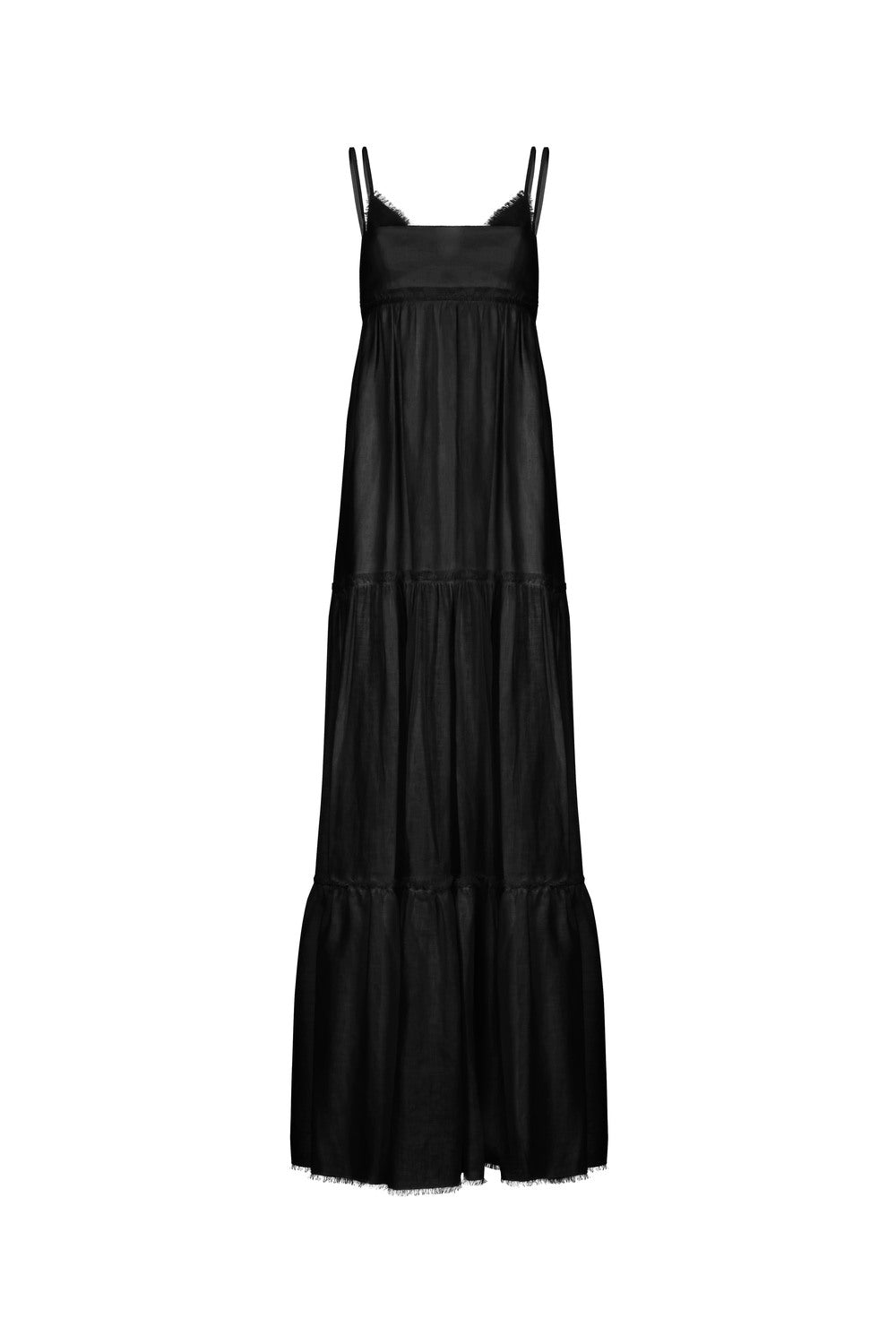 Linen tiered maxi dress