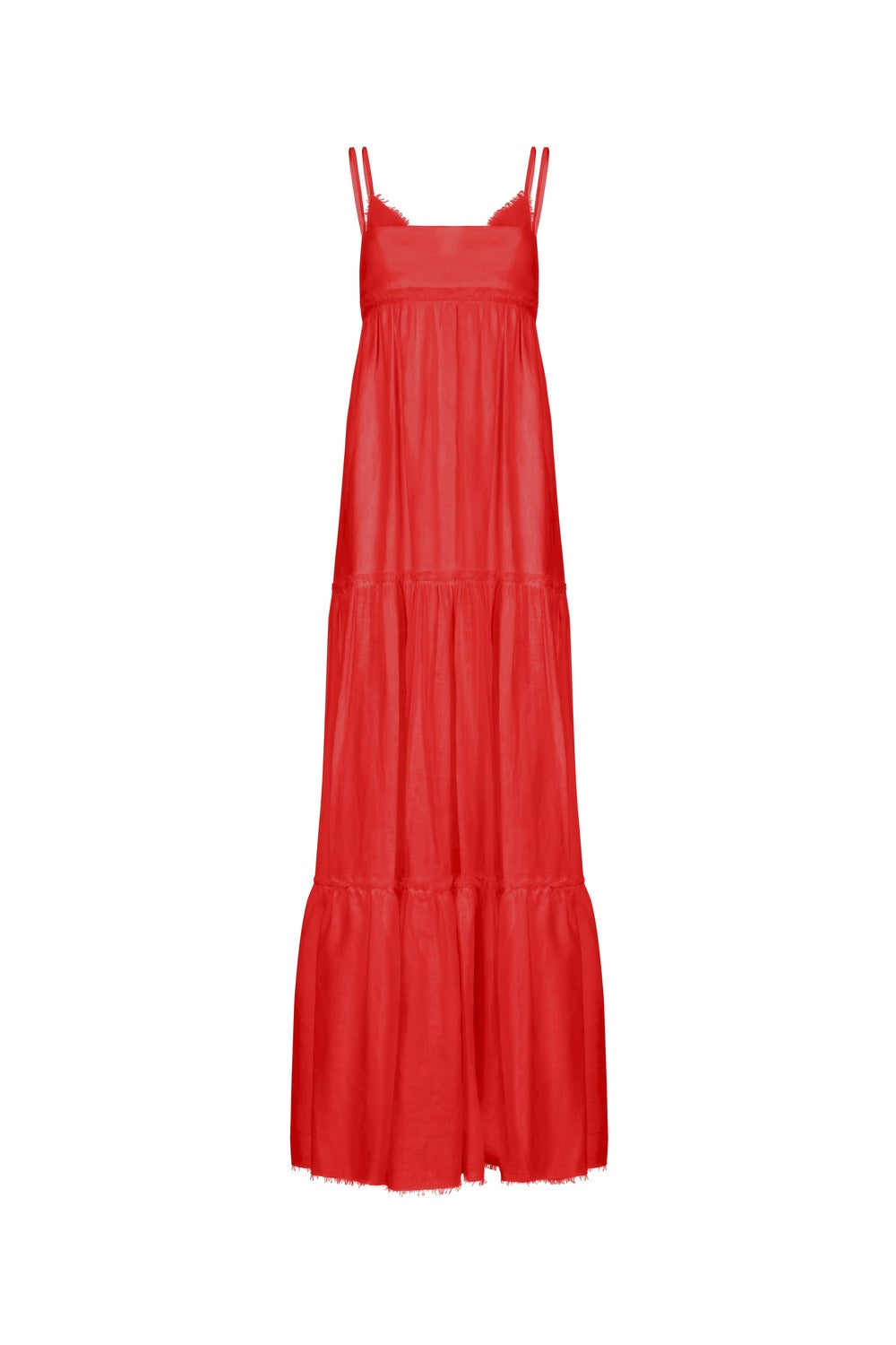 Linen tiered maxi dress
