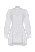 Embroidered semi fitted backless dress