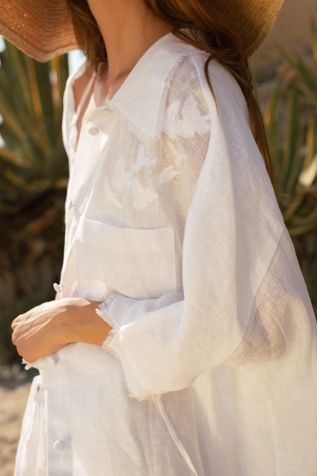 Bird embroidered shirt