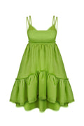 Linen tiered mini dress