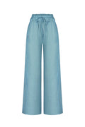 Long tie high-waist trousers