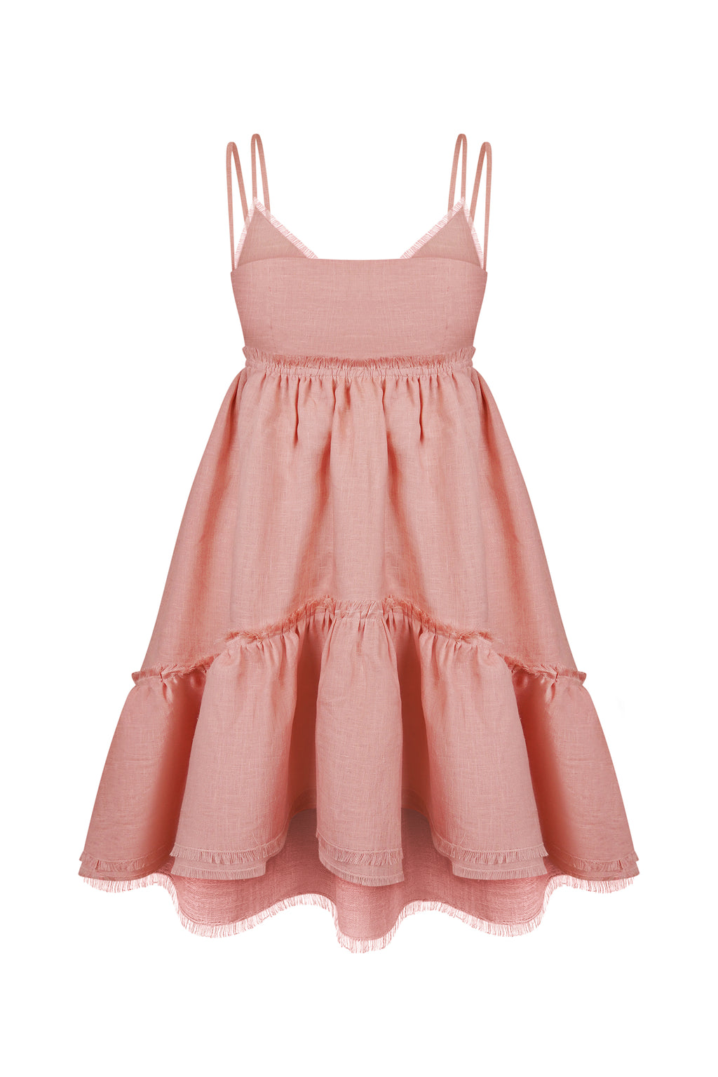 Linen tiered mini dress