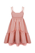 Linen tiered mini dress