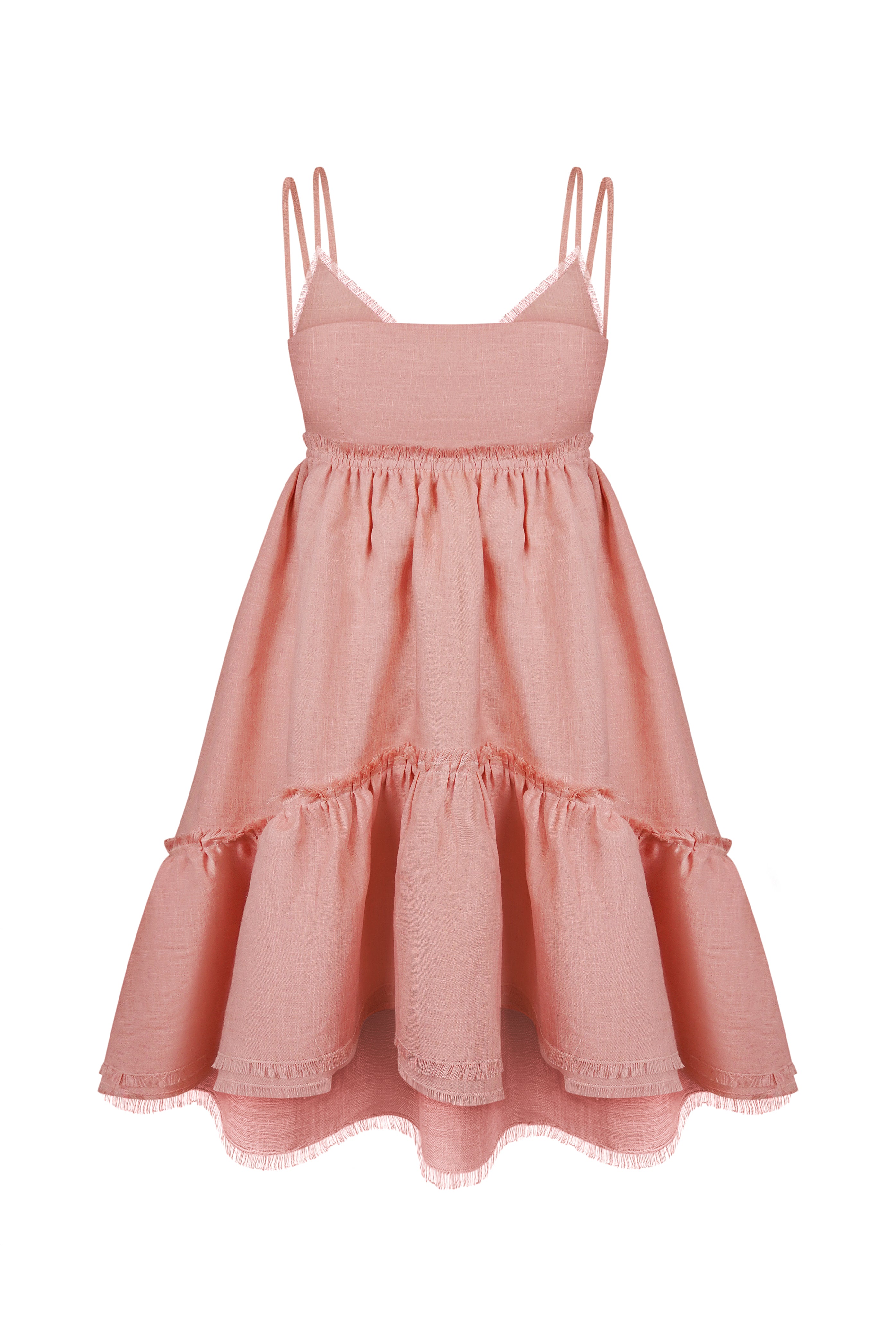 Linen tiered mini dress