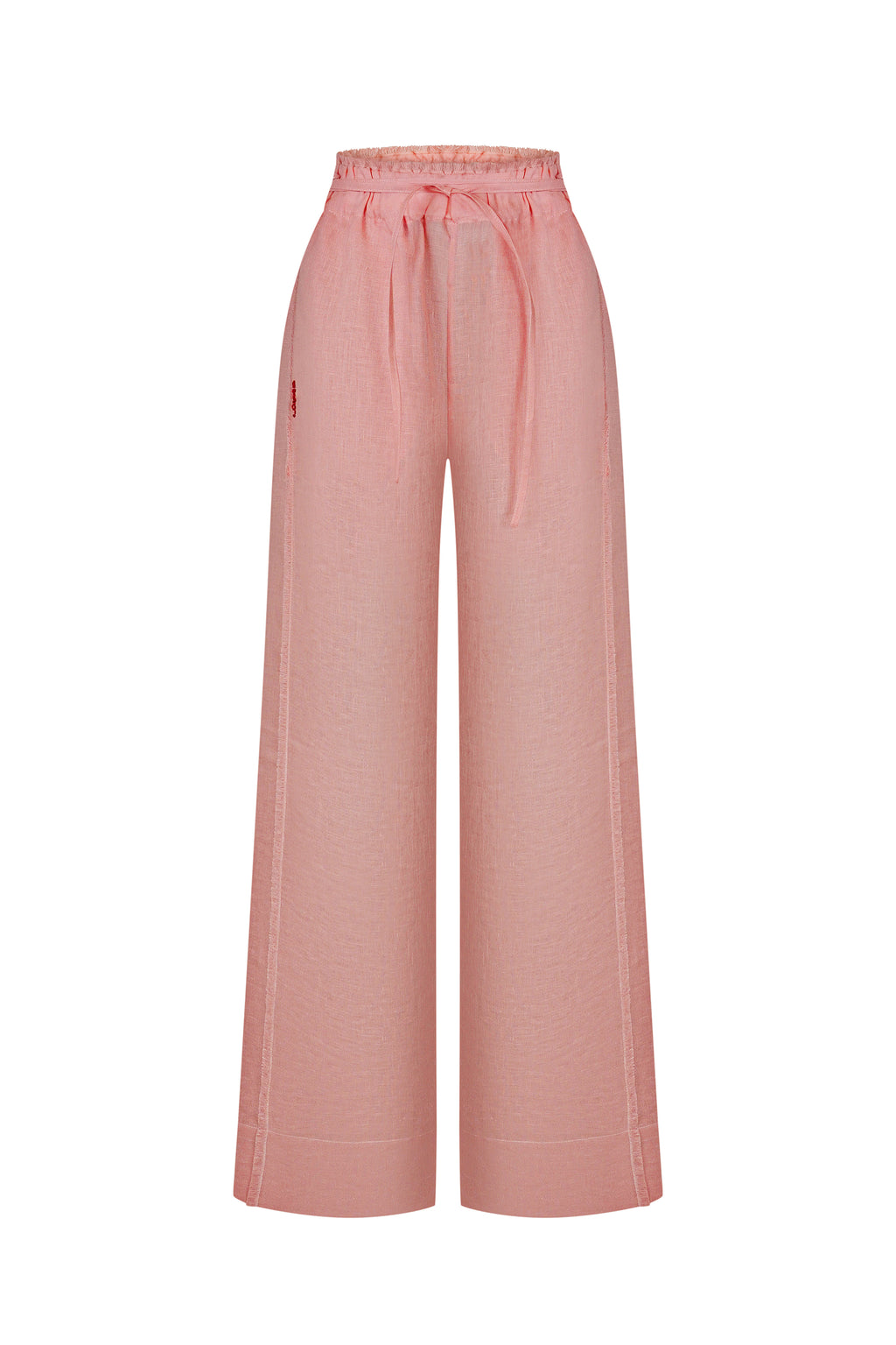 Long tie high-waist trousers