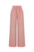 Long tie high-waist trousers