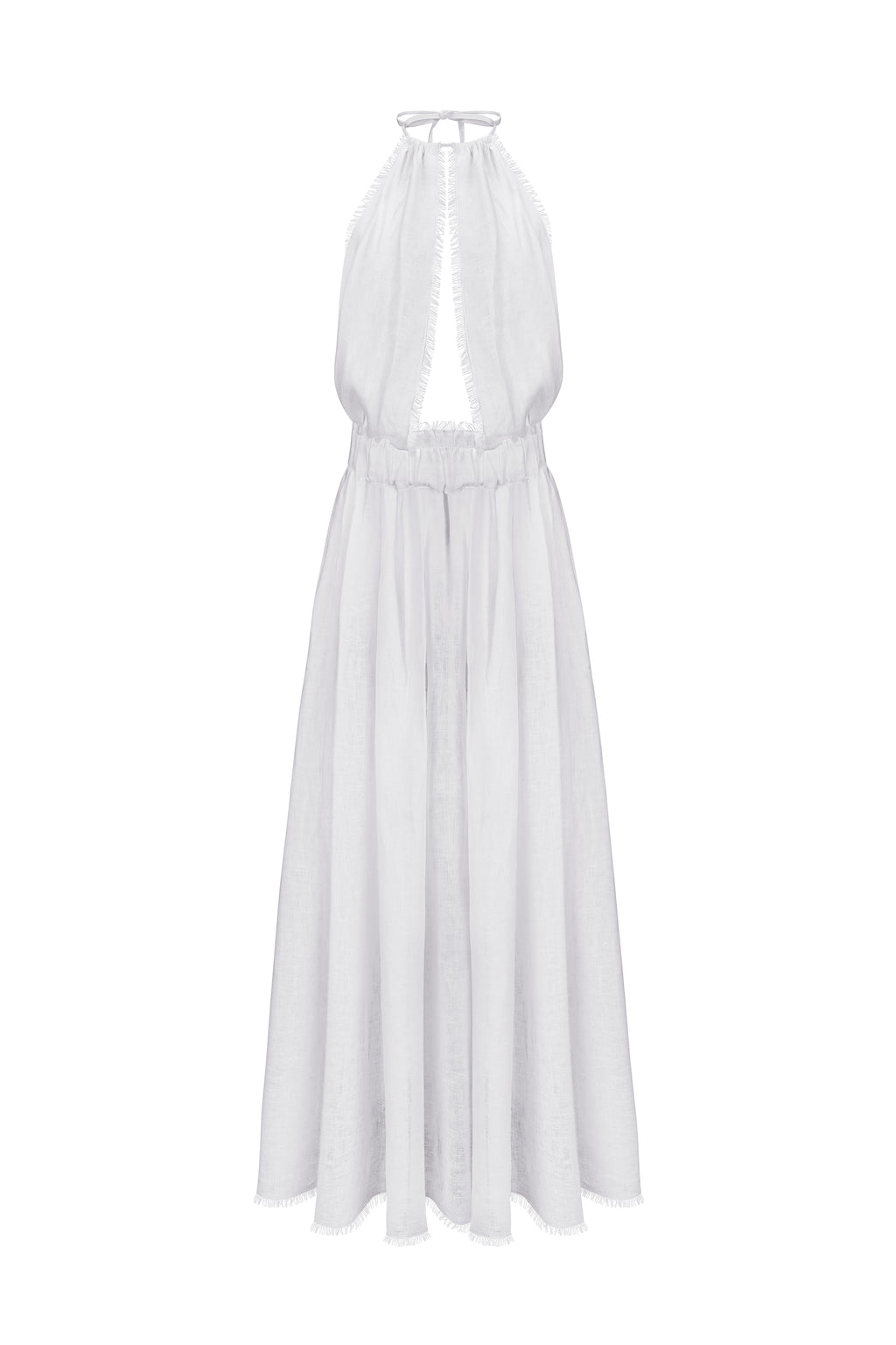 Maxi length deep open back dress