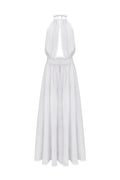 Maxi length deep open back dress