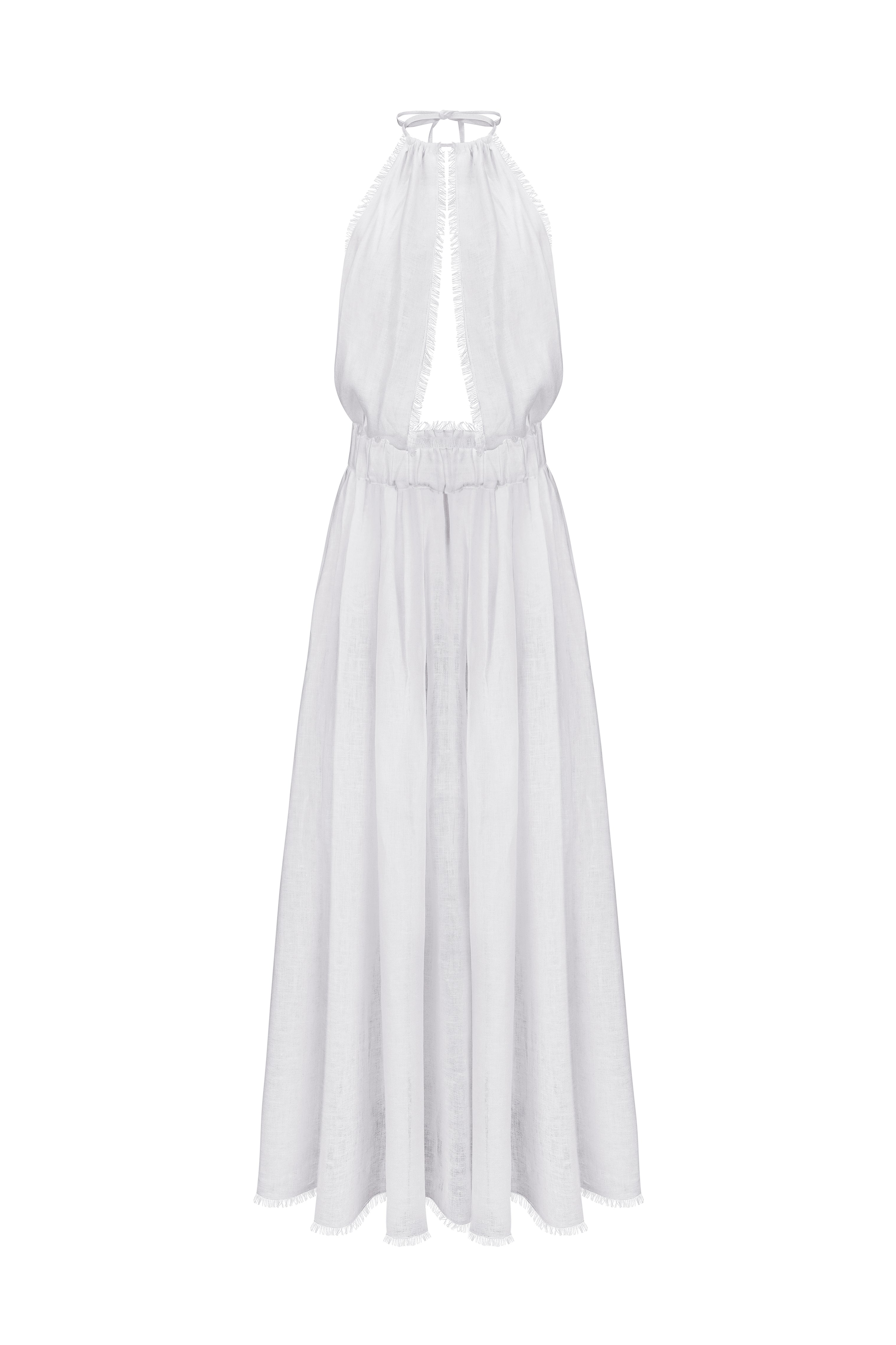Maxi length deep open back dress