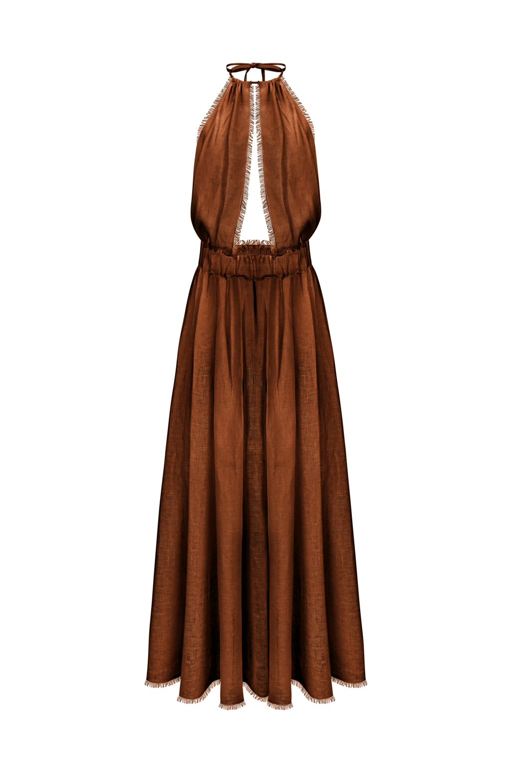 Maxi length deep open back dress