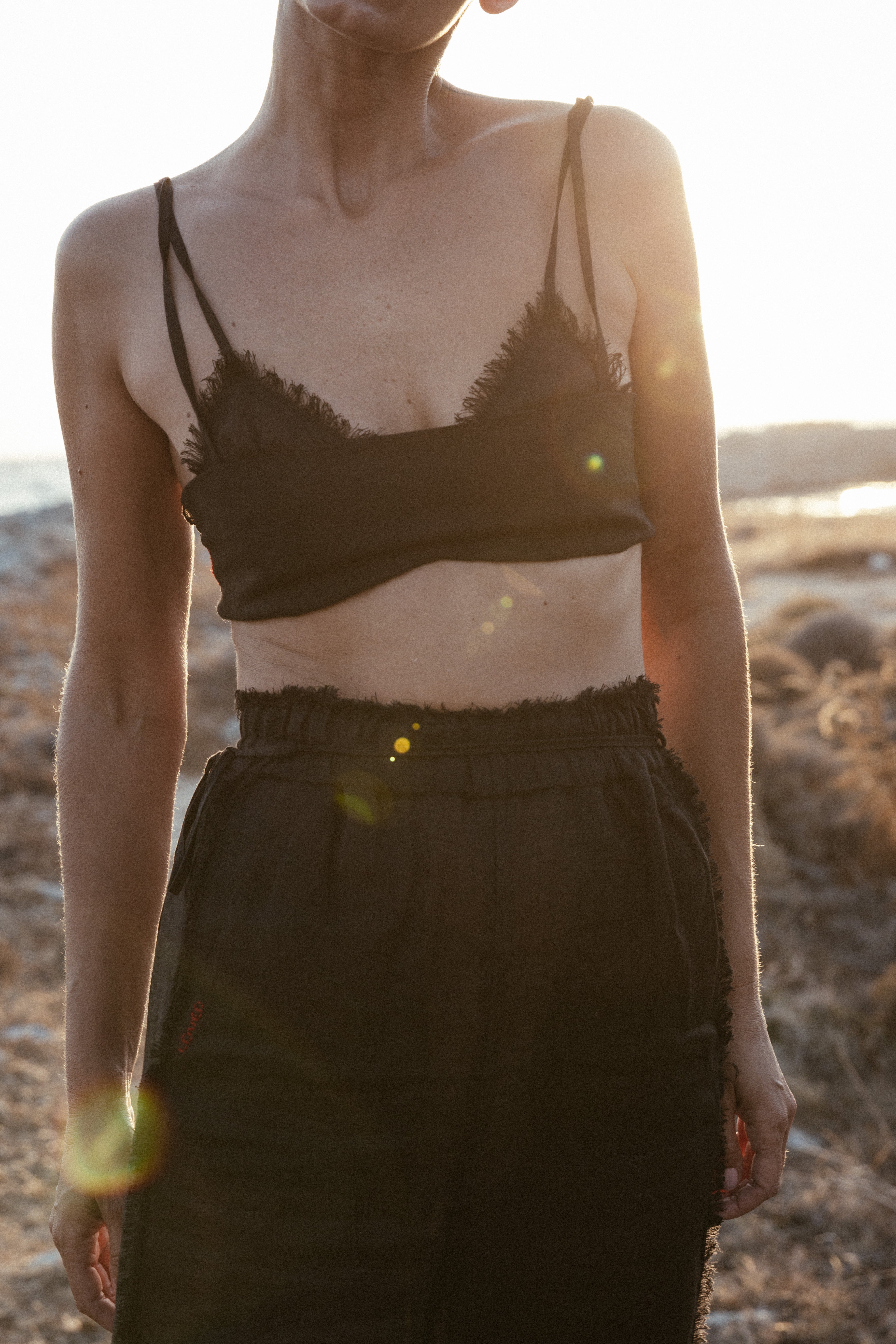 Long strap crop top