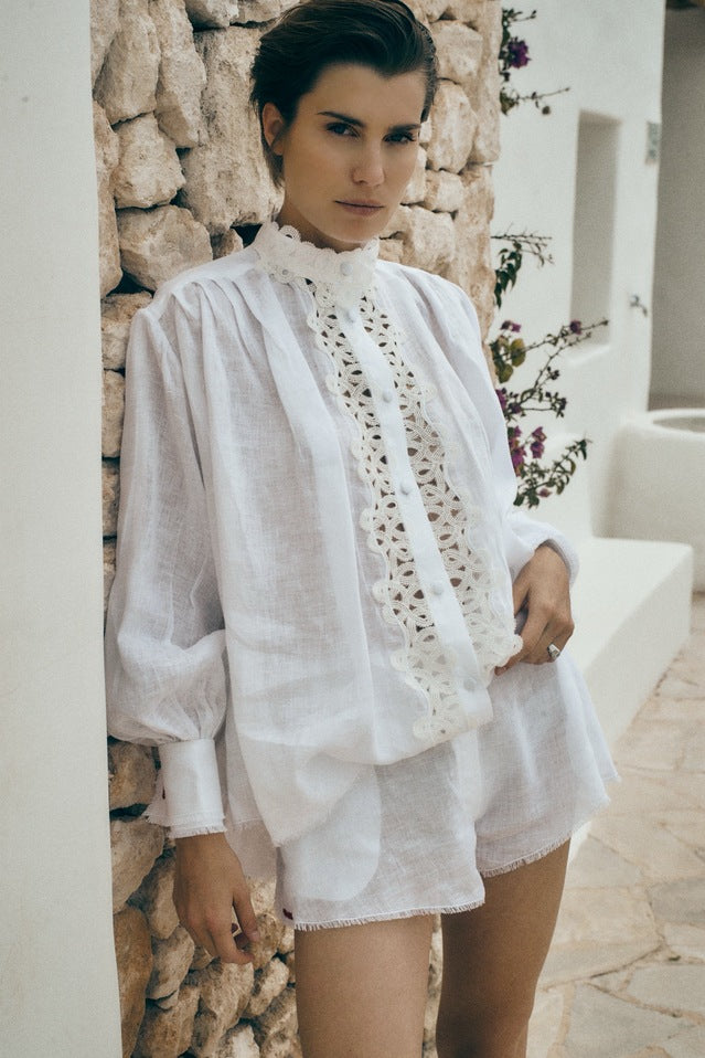 Long sleeve casual loose lace top