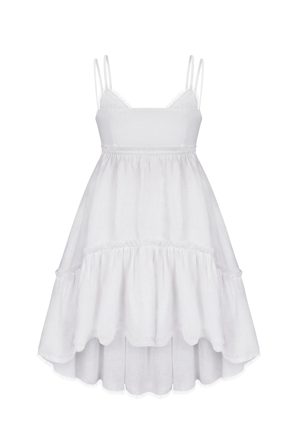 Linen tiered mini dress