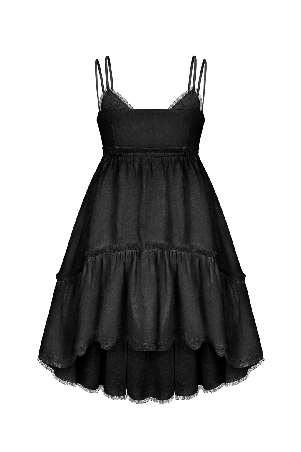Linen tiered mini dress