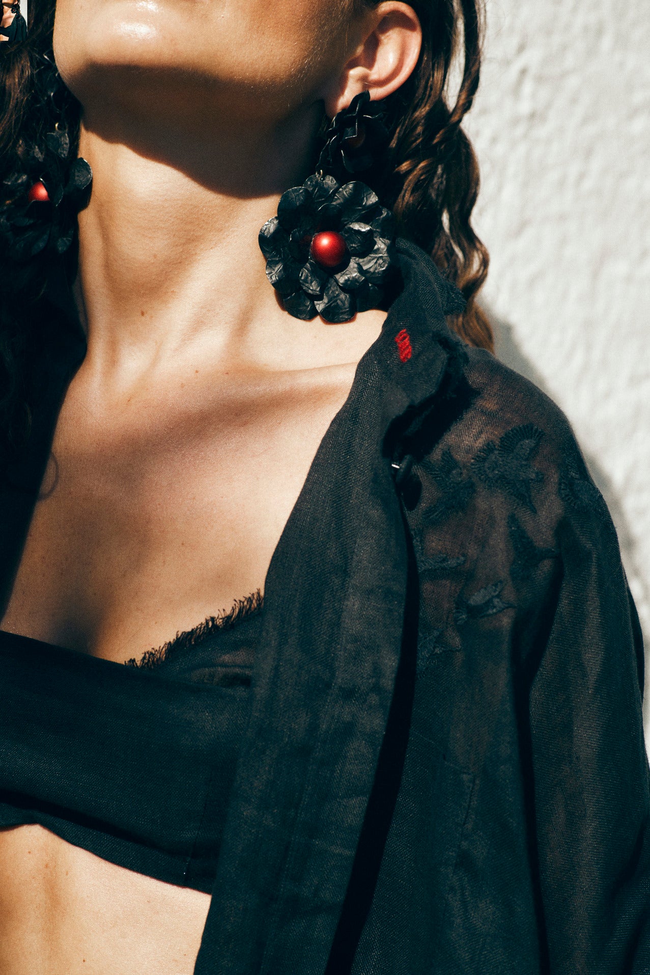 Bird embroidered shirt