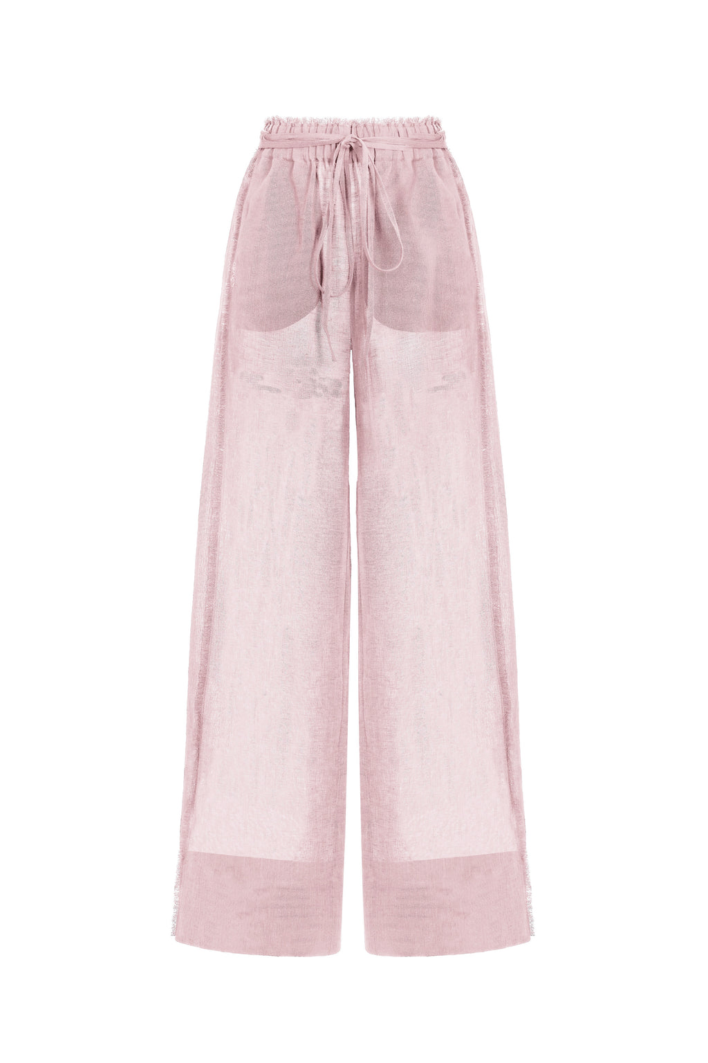 Long tie high-waist trousers